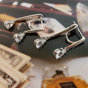 Diamonique Cubic Zirconias Drop Dangle Earrings